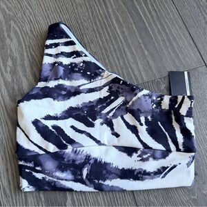 Exotica ExoticAthletica One Shoulder Animal Print Comfort Crop Top Size XS